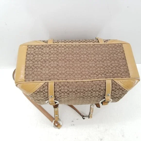 Coach Brown and Tan Jacquard Shoulder Bag - Picture 5 of 16